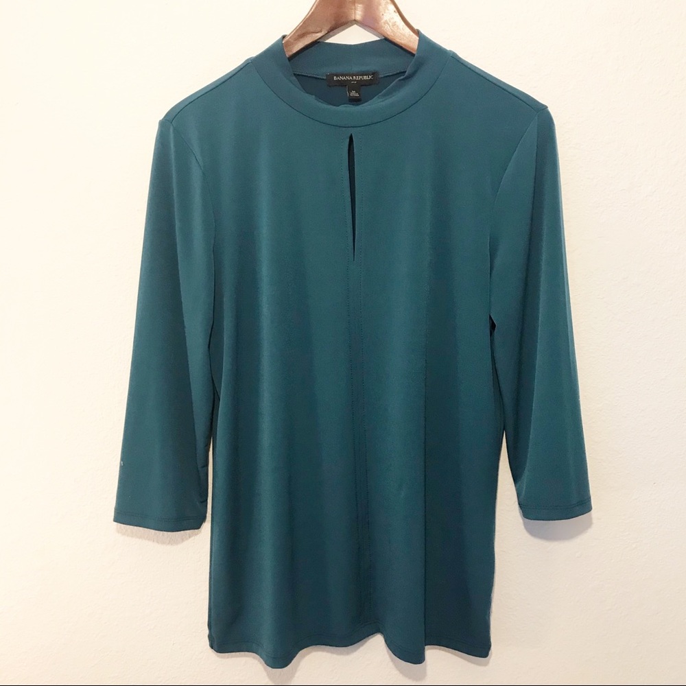 Banana Republic Mallard Blue Peek-a-boo Blouse